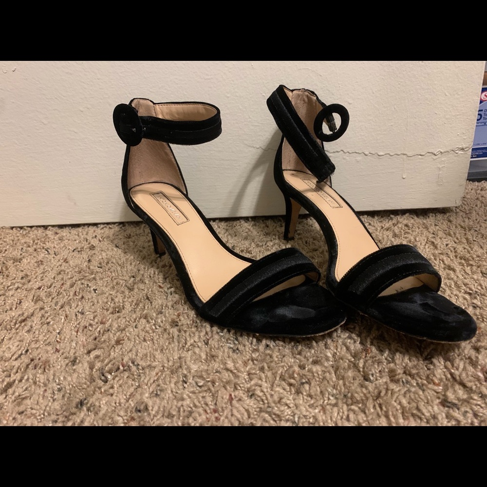 Black velvet heels